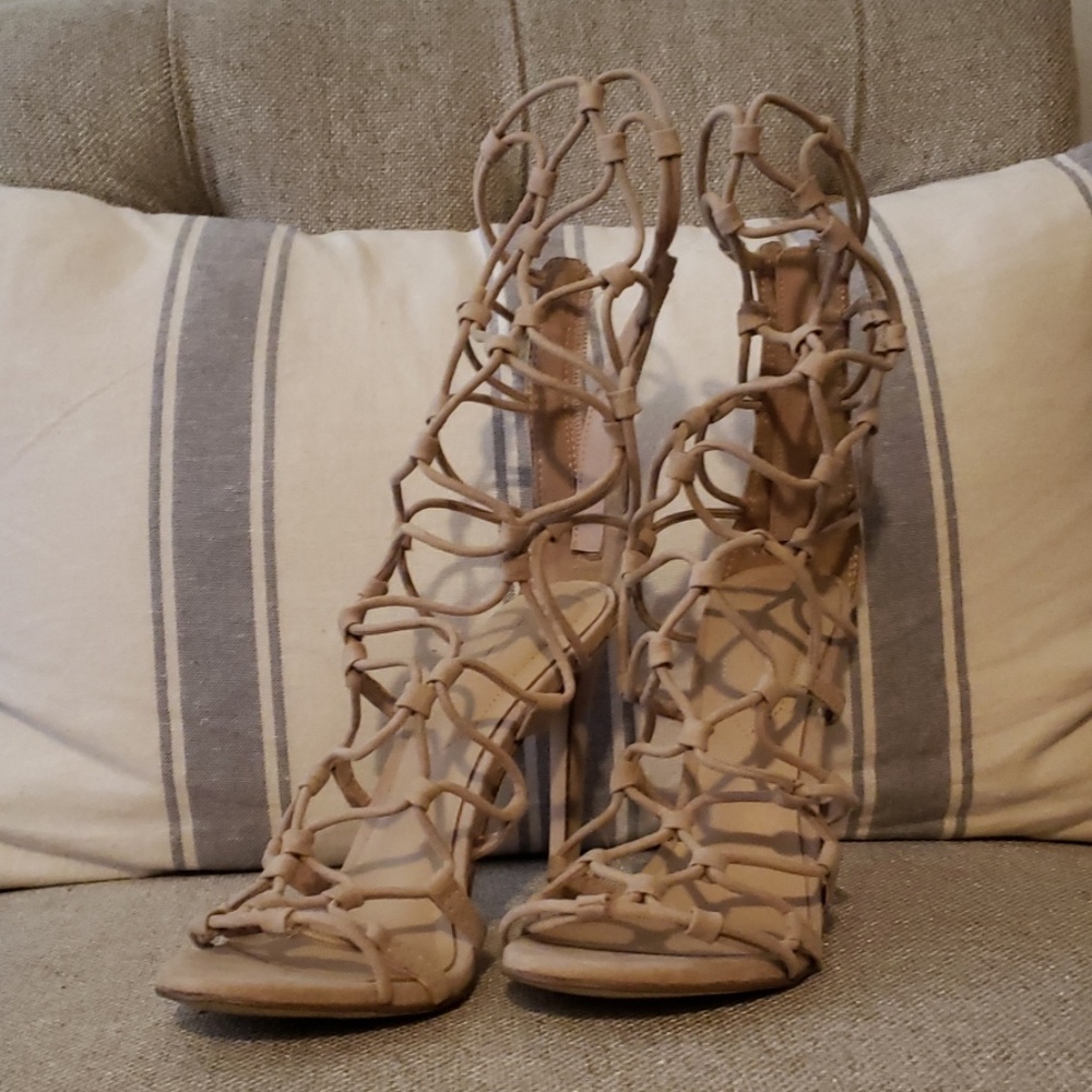 Aldo Cream Strappy Sandal heels
